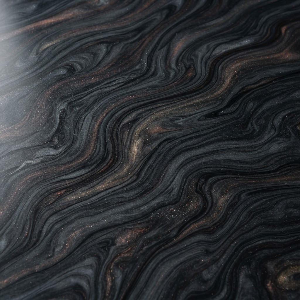 Midnight Current macro detail showing surface texture and veining, Deep Stone design direction
