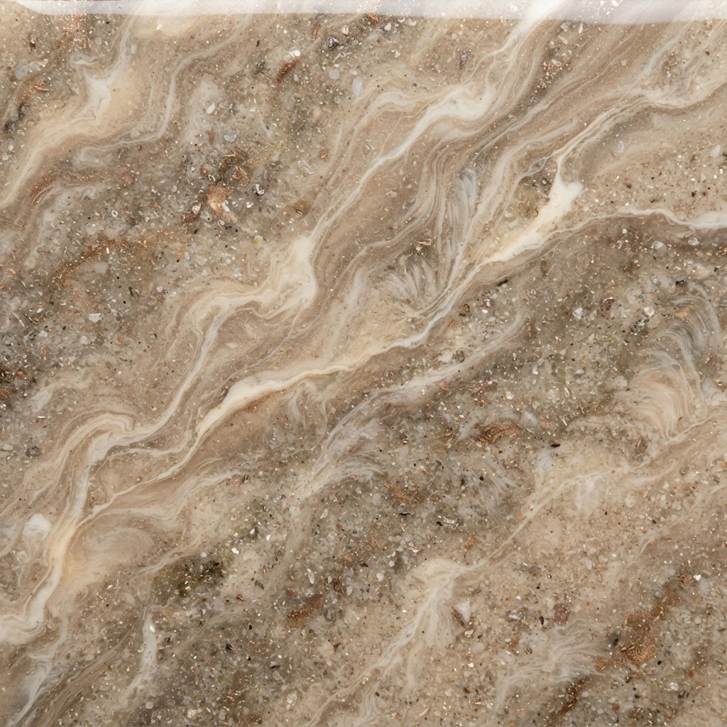 Sandstone Veil macro detail showing surface texture and veining, Earth Tone design direction