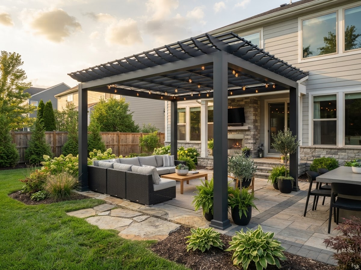 Pergola installation at a Dublin outdoor living space