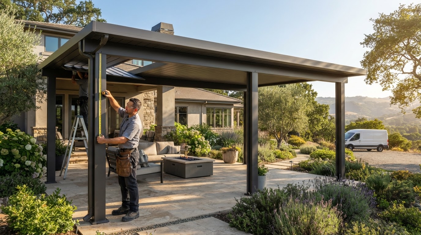 Aluminum patio cover installation in Danville