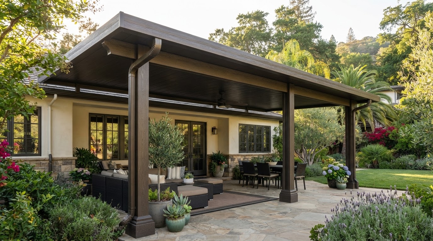 Solid aluminum patio cover in Danville