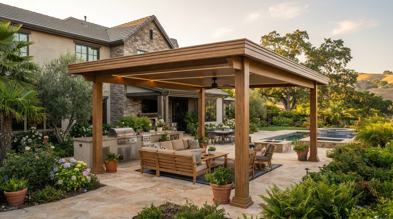 Alumawood patio cover at a Danville-area home