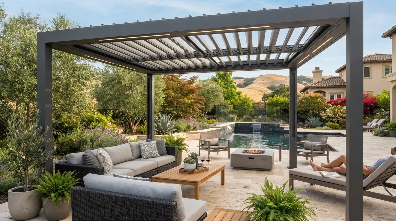 StruXure-style motorized pergola in Danville
