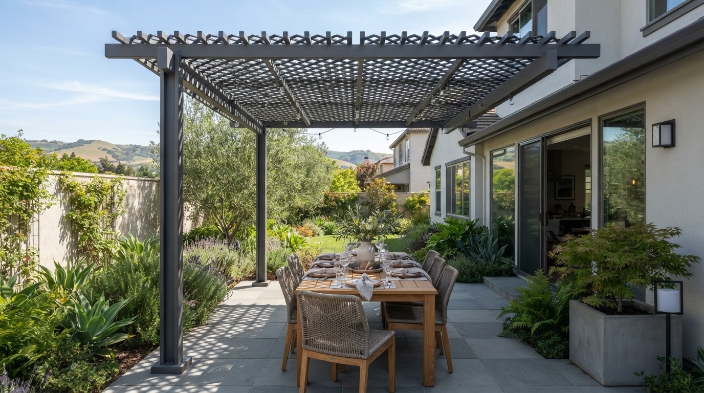 Pergola installation at a San Ramon home