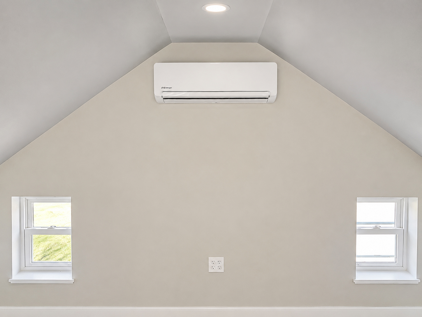 Finished Attic Sloped Ceiling Mini-Split Unit
