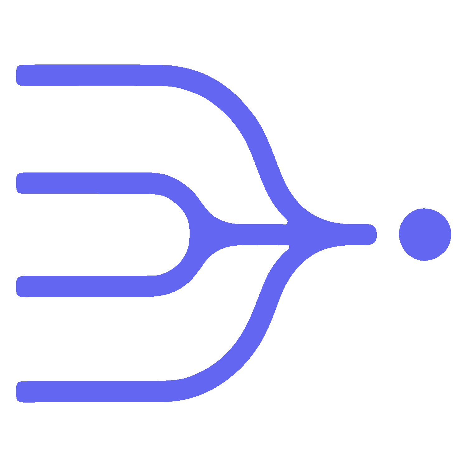 Isotipo Brainfunnels™ — líneas que convergen en un nodo