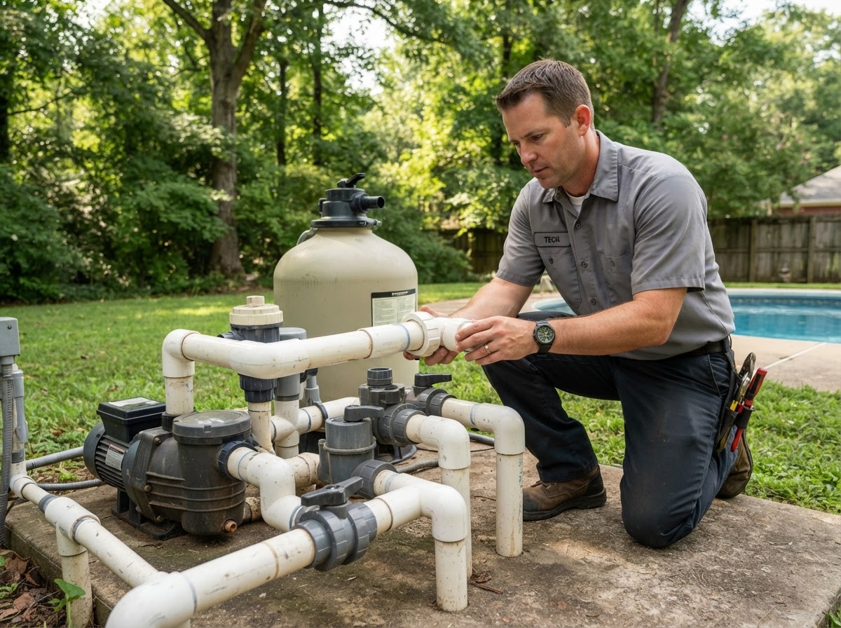 Professional pool plumbing repair in Henderson Kentucky