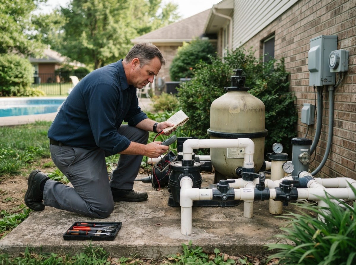 Residential pool repair service in Evansville Indiana