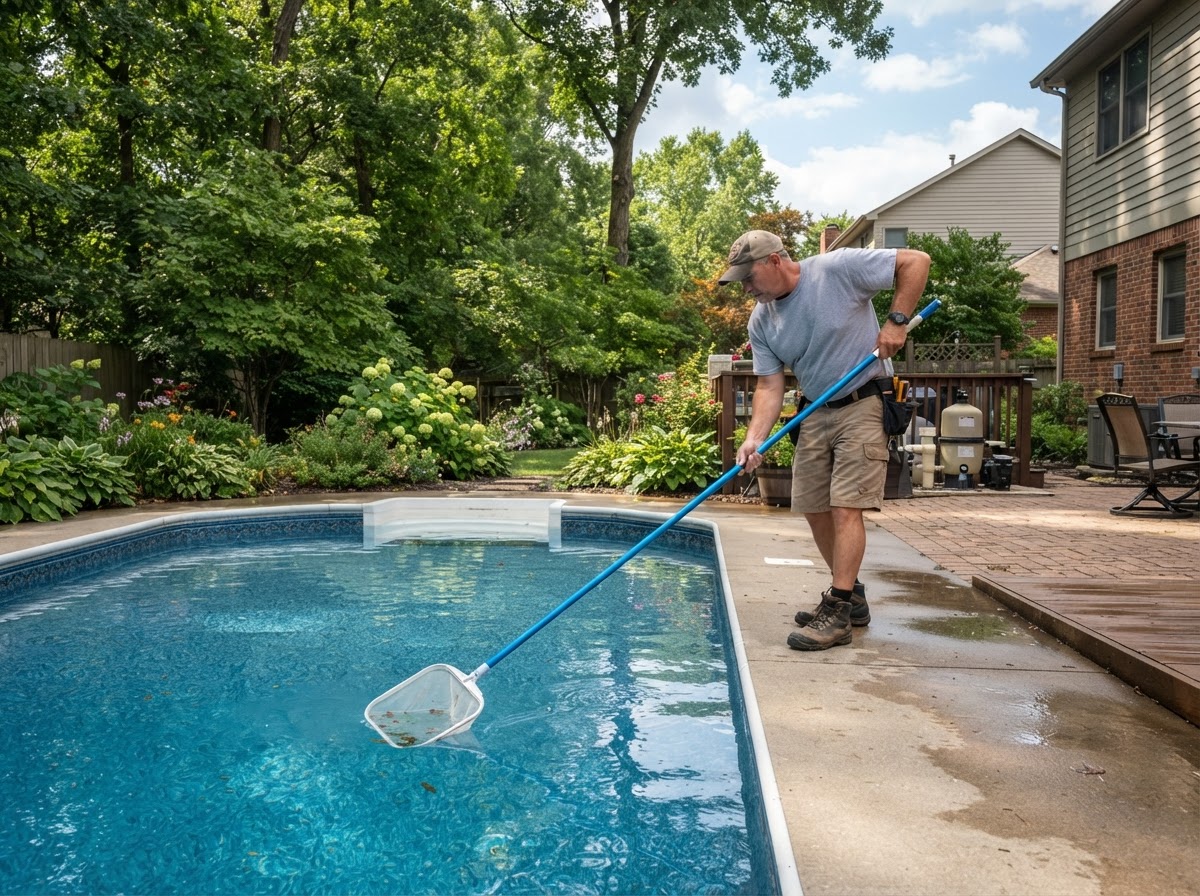 Residential pool cleaning service in Chandler Indiana
