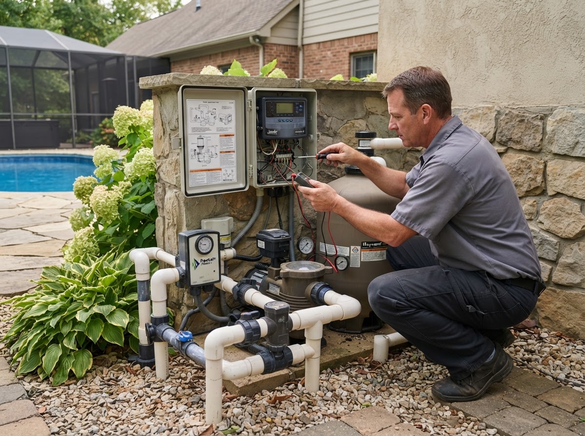 Pool equipment repair service in Newburgh Indiana