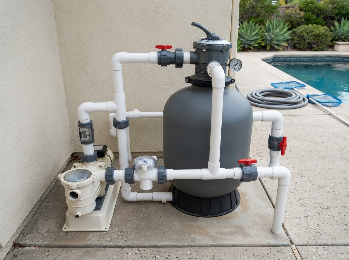 Residential pool filter and circulation system inspection
