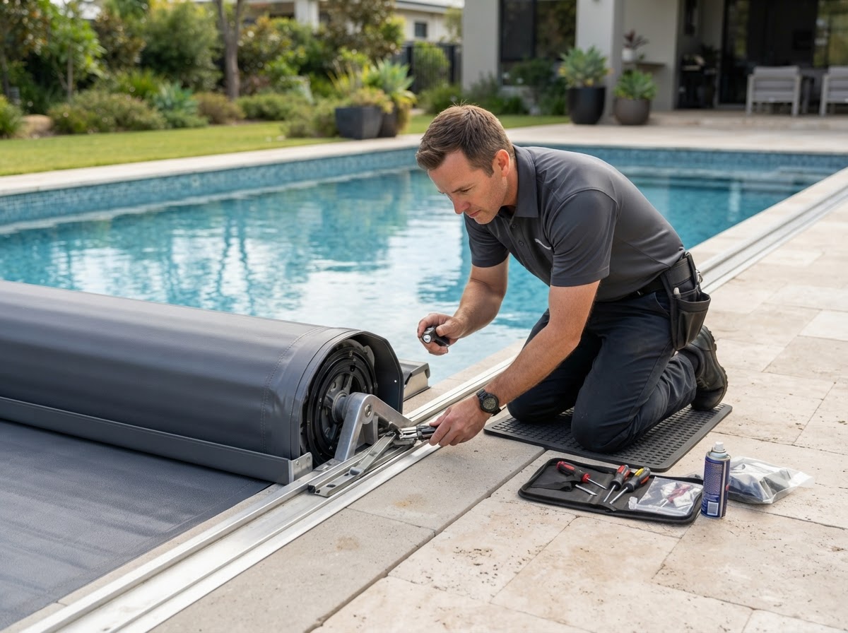 Automatic pool cover repair inspection in Henderson Kentucky