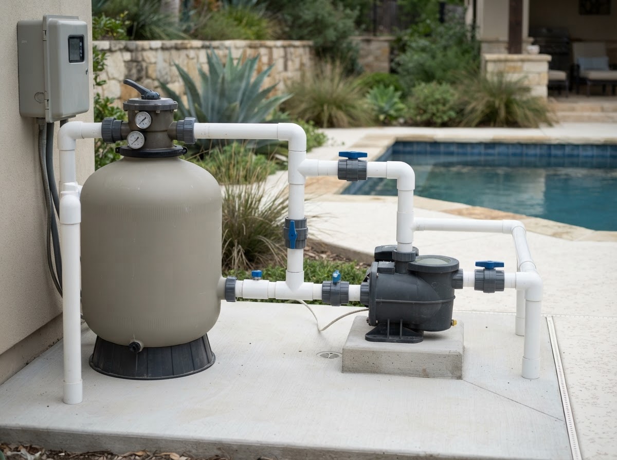 Residential pool pump filter and equipment system