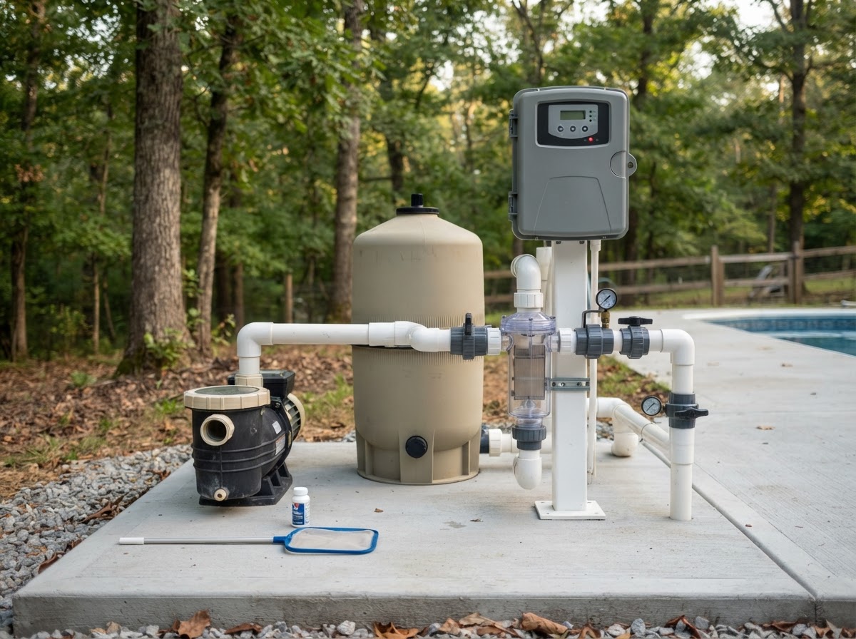 Residential salt chlorine generator and pool equipment system