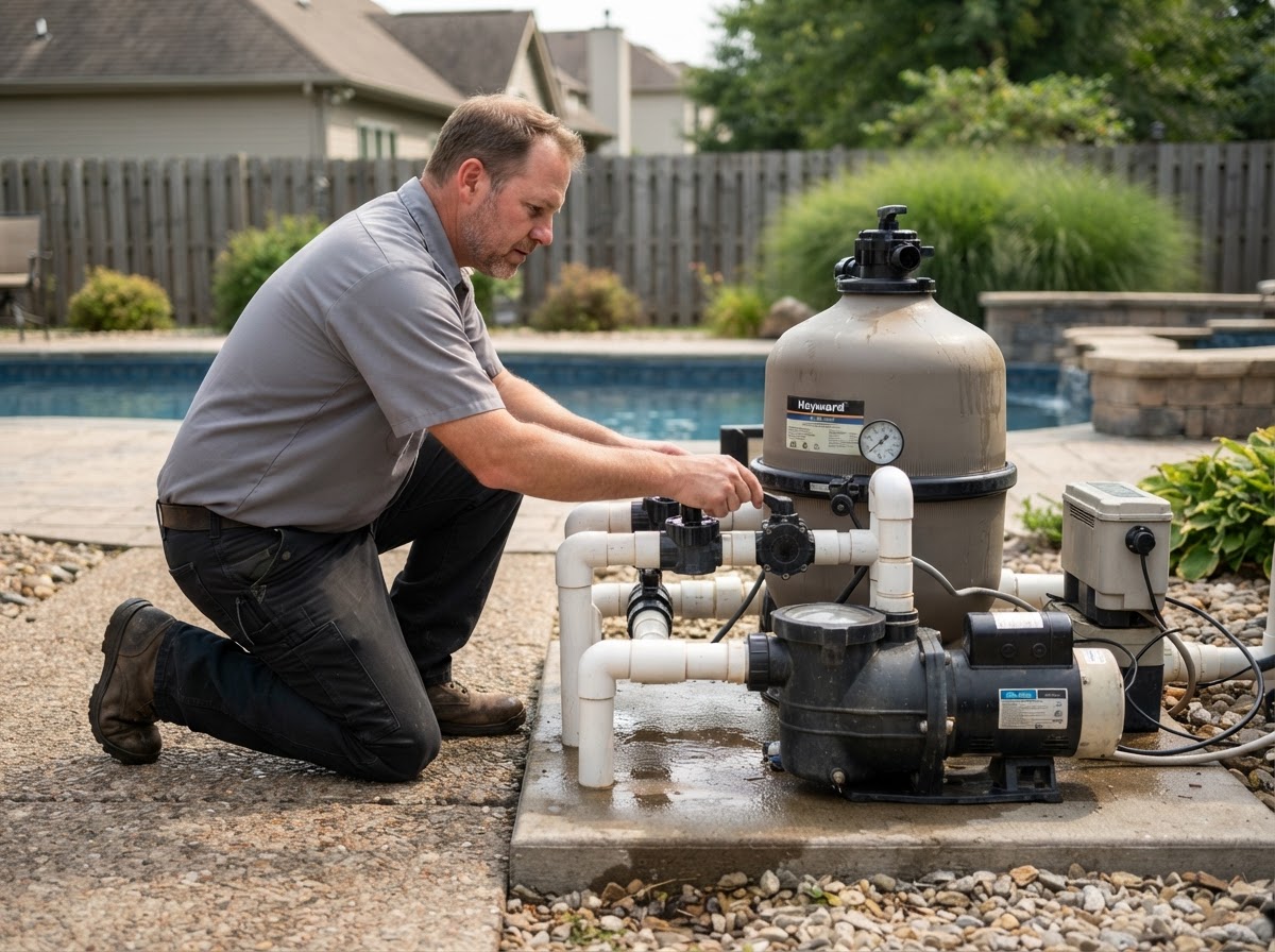 Residential pool repair service in Newburgh Indiana