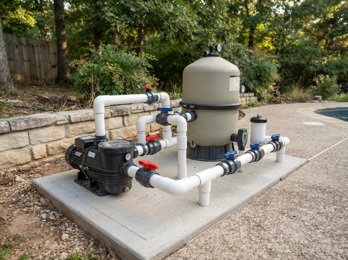Residential pool pump and circulation equipment installation