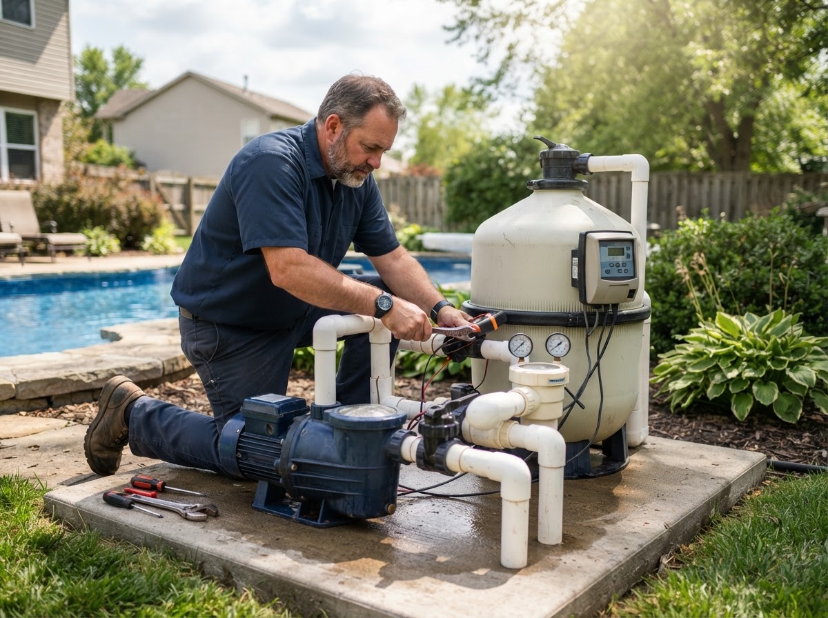Residential pool repair service in Chandler Indiana