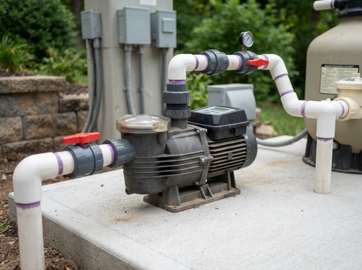 Residential pool pump motor and circulation system inspection