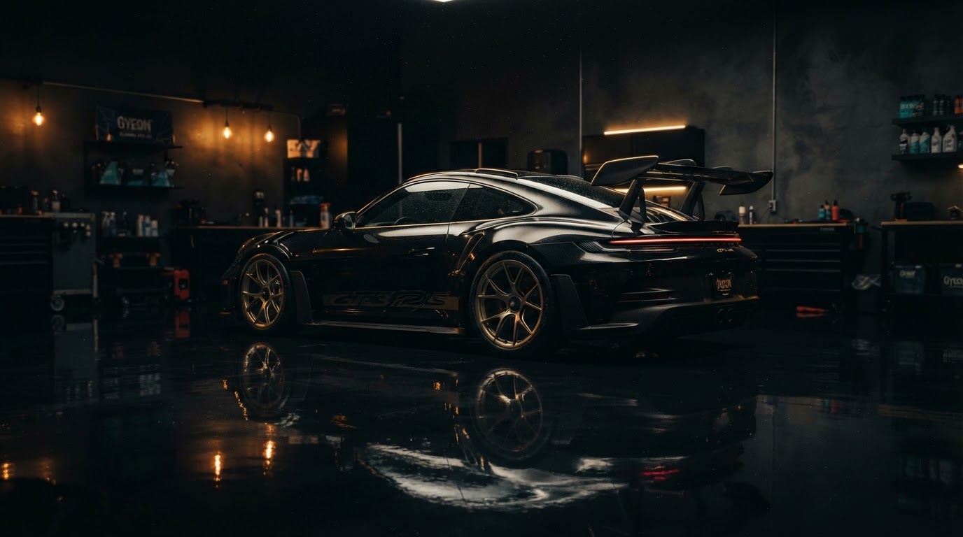 Vehículo de lujo presentado en estudio de detailing profesional