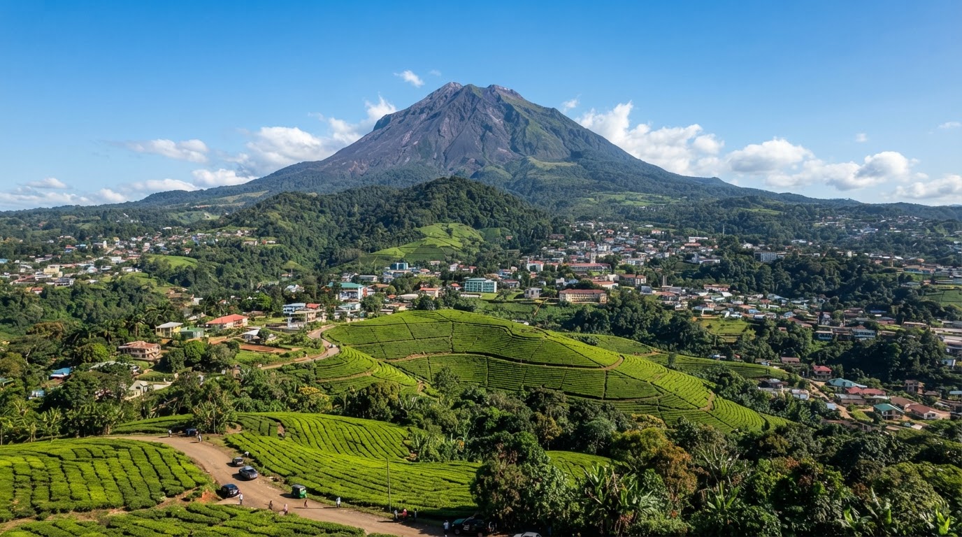 Mount Cameroon and Buea landscape, home of St. Michael's University Institute