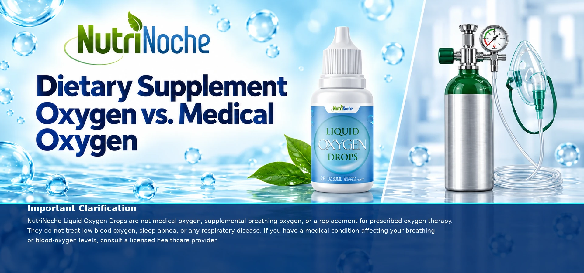 Dietary Supplement Oxygen vs. Medical Oxygen Infographic - NutriNoche