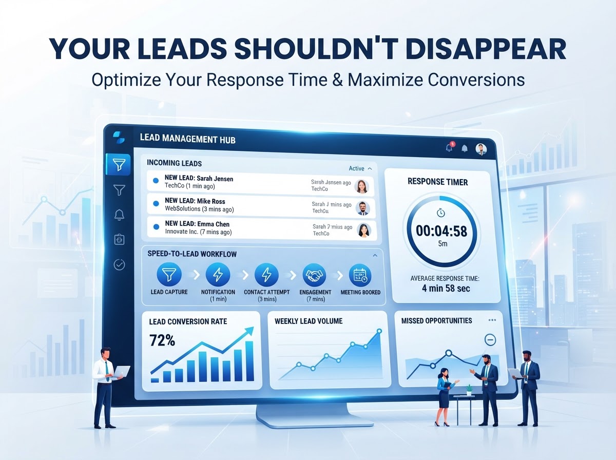 Benchmark Systems lead capture and speed-to-lead dashboard