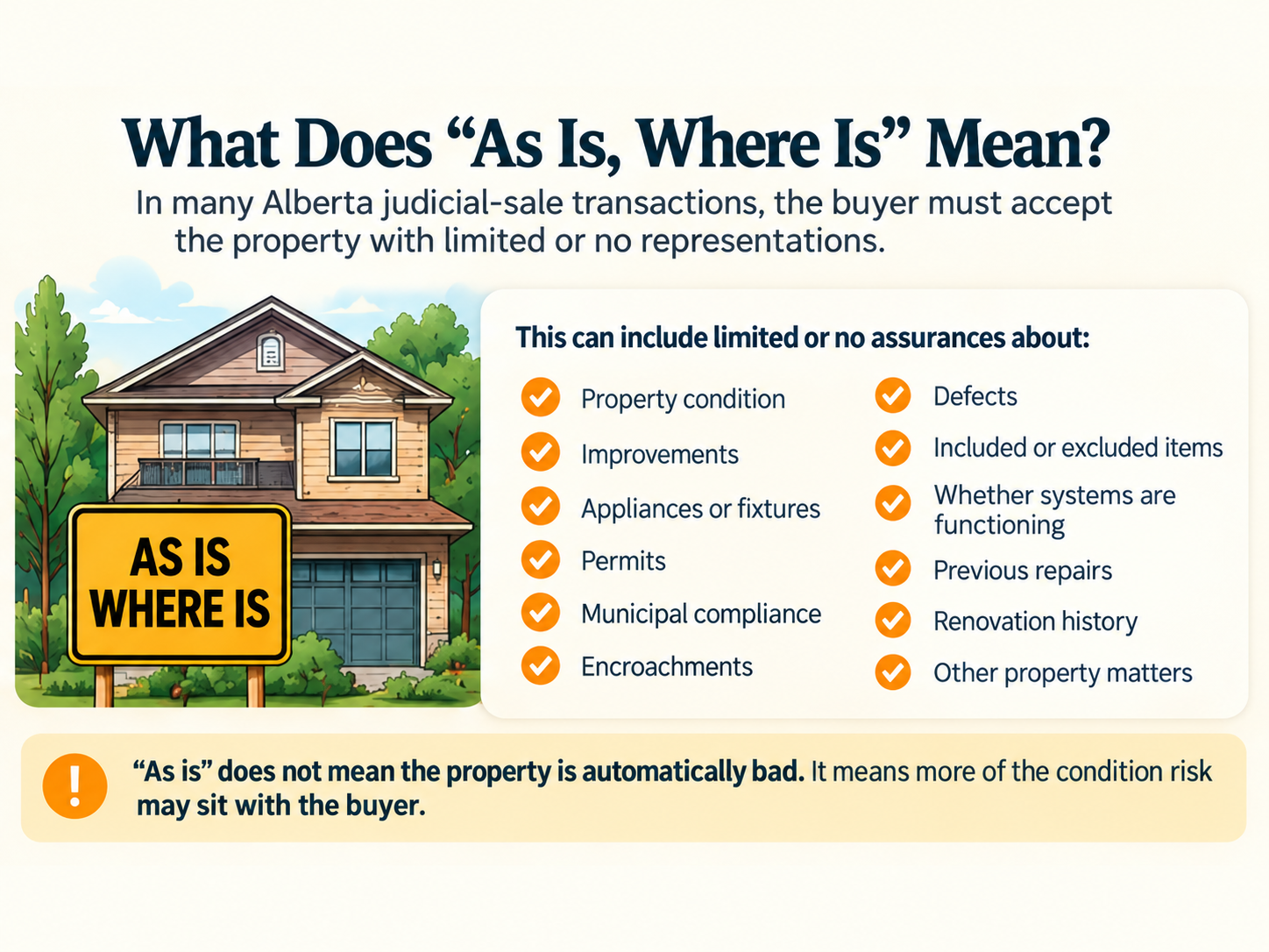 What Does As Is Where Is Mean in Alberta Judicial Sales?