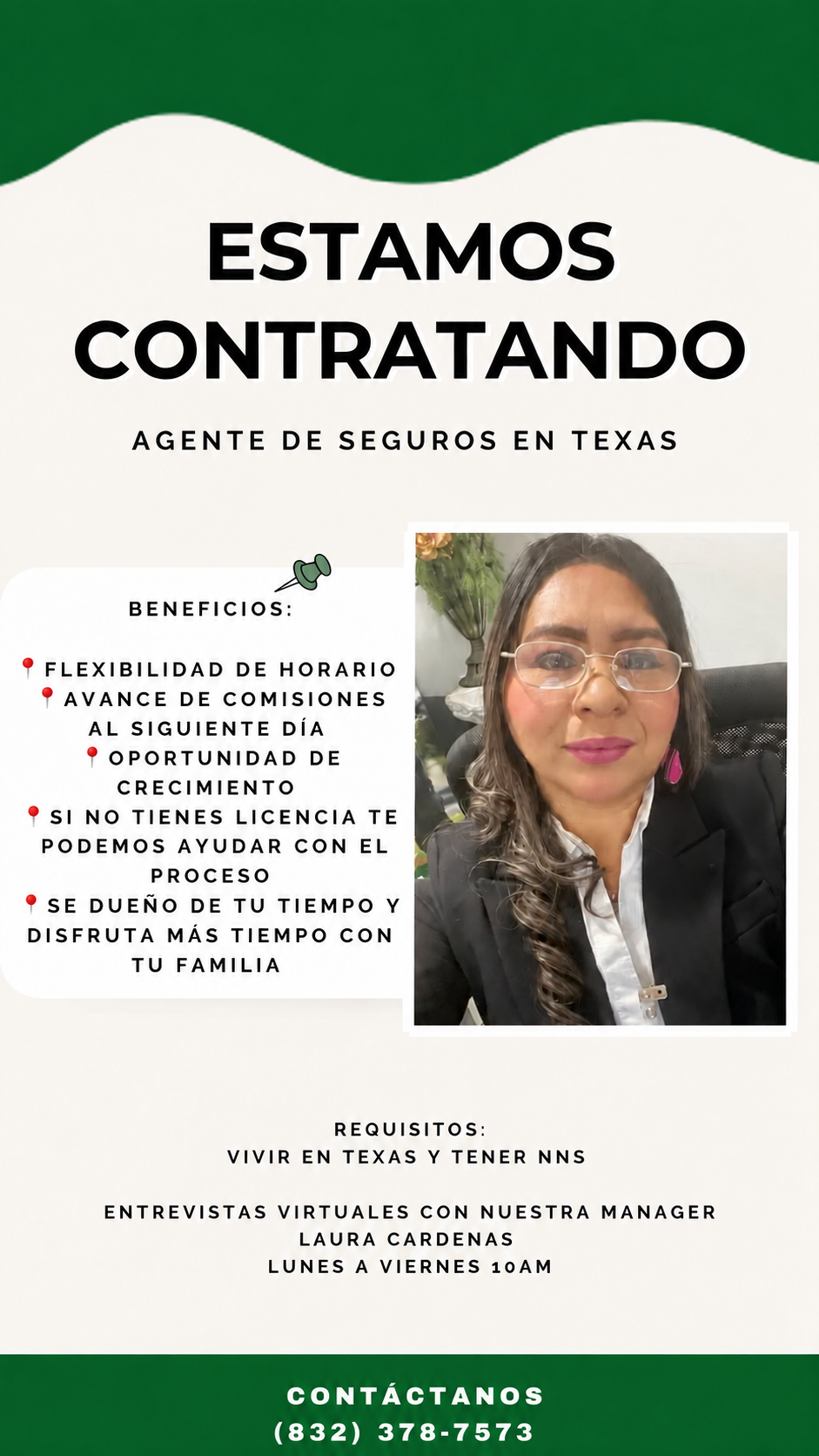Estamos Contratando Agente de Seguros en Texas flyer