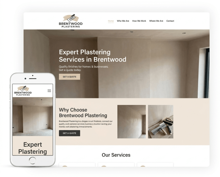 Website Design For Plasterers project example 2