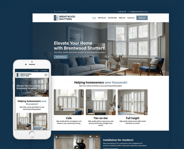 Website Design For Window Shutter Installers project example 3
