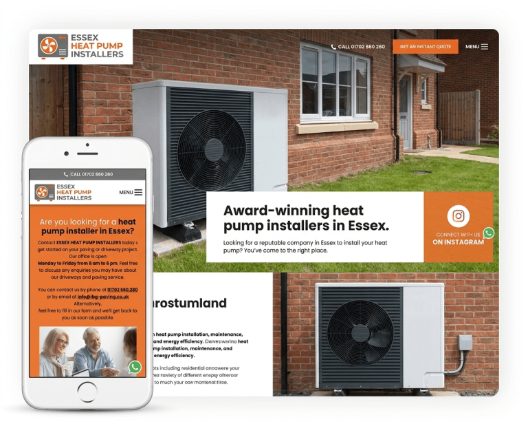 Website Design For Heat Pump Installers project example 2