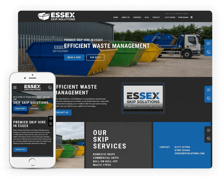 Website design for SKIP HIRE FIRMS