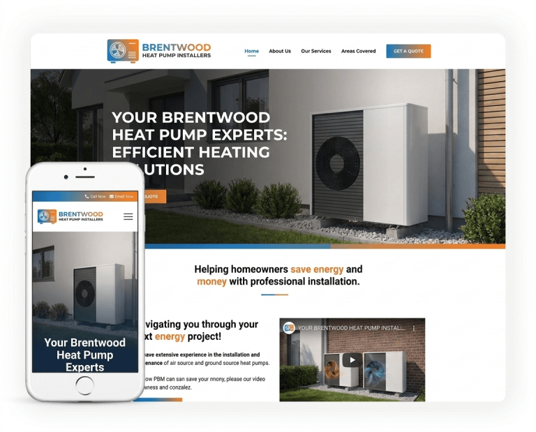 Website design for HEAT PUMP INSTALLERS