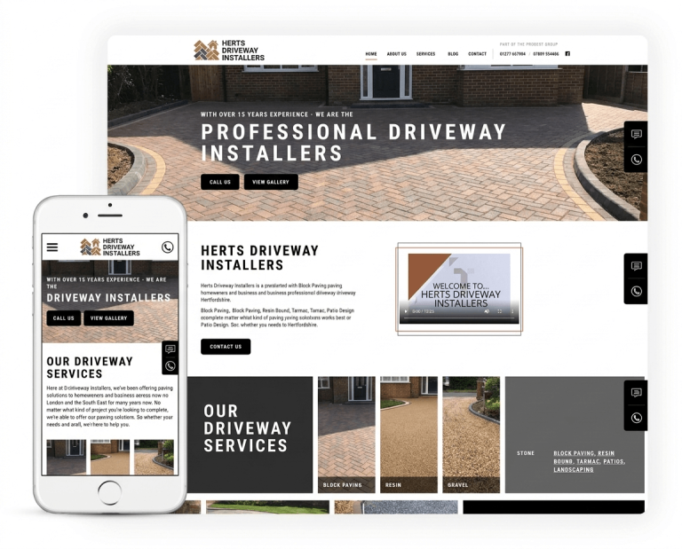 Website design for DRIVEWAY INSTALLERS