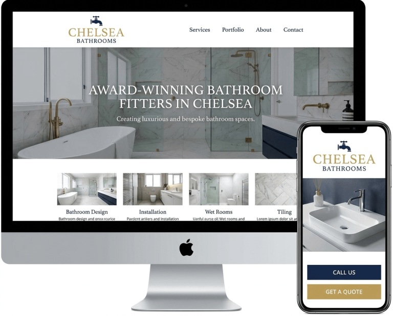 Website Design For Bathroom Fitters project example 2
