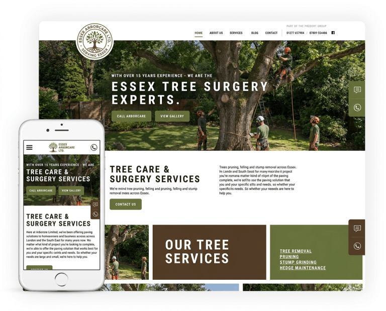 Website design for TREE SURGEONS