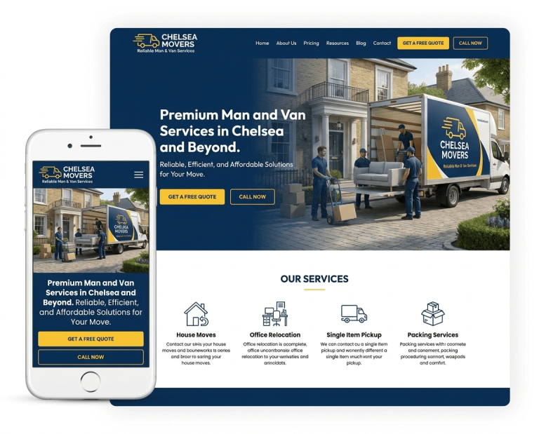 Website Design For Man & Van Services project example 2
