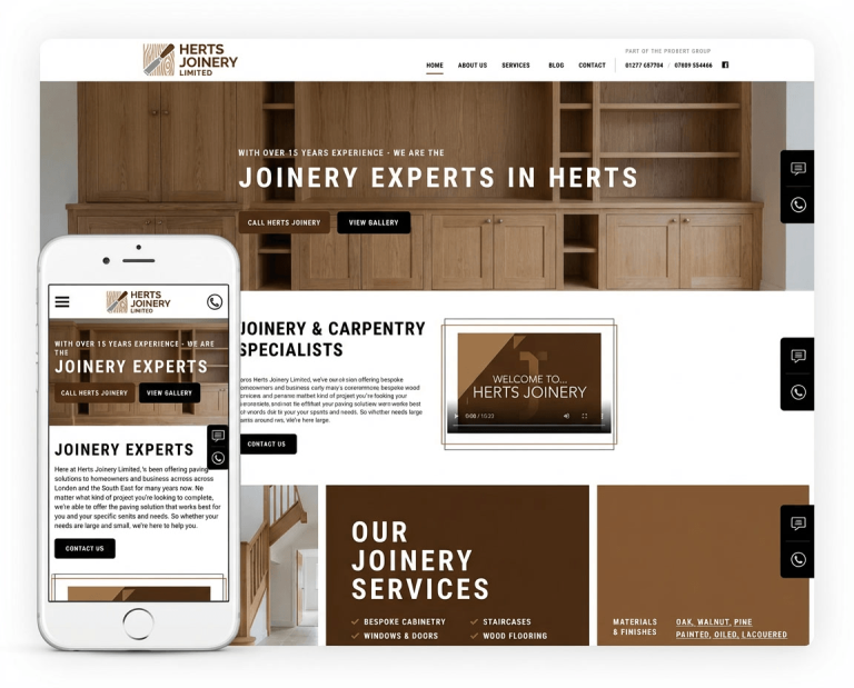 Website Design For Joiners & Carpenters project example 2