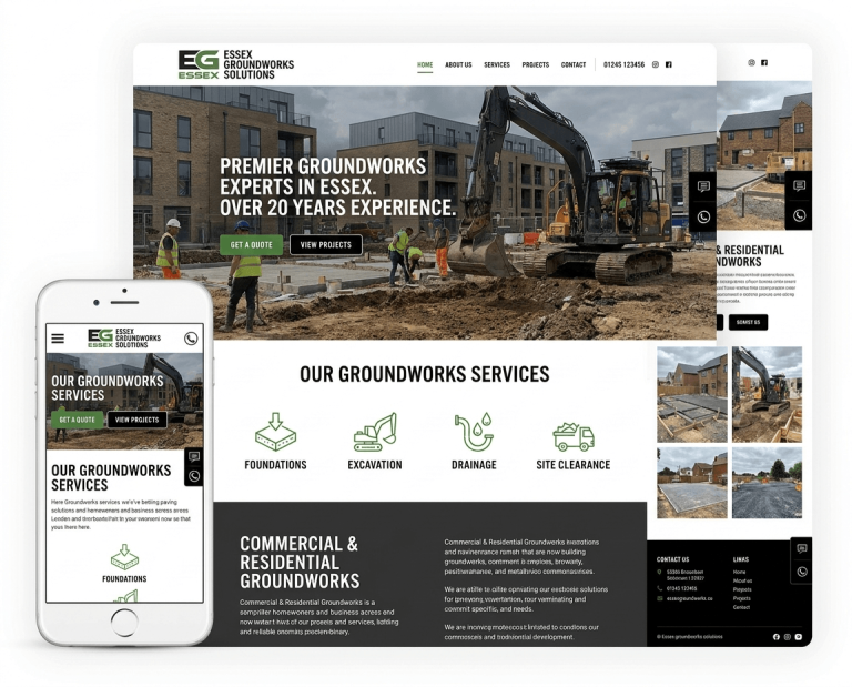 Website Design For Groundworks project example 2