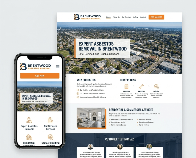 Website Design For Asbestos Removals project example 3