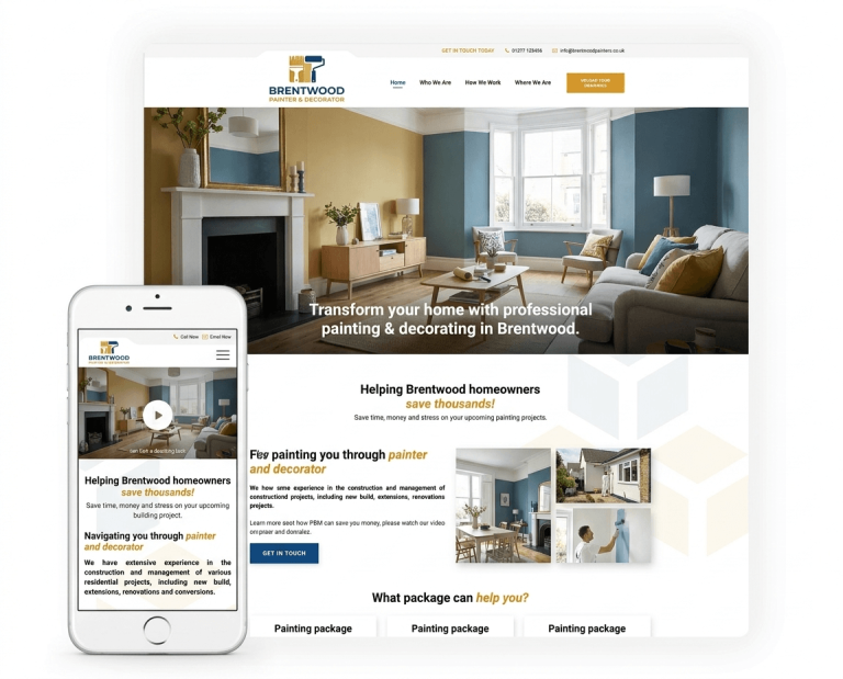 Website Design For Painters & Decorators project example 2