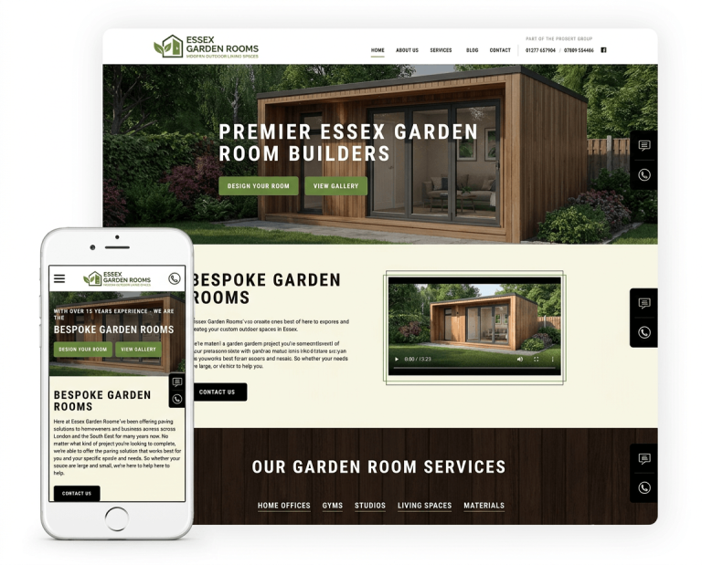 Website Design For Garden Room Builders project example 2