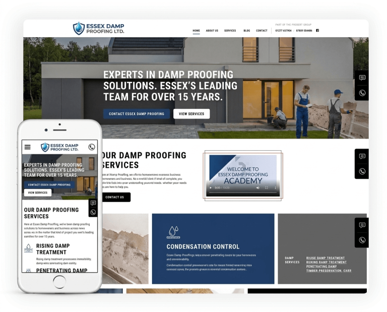 Website Design For Damp Proofing Companies project example 3
