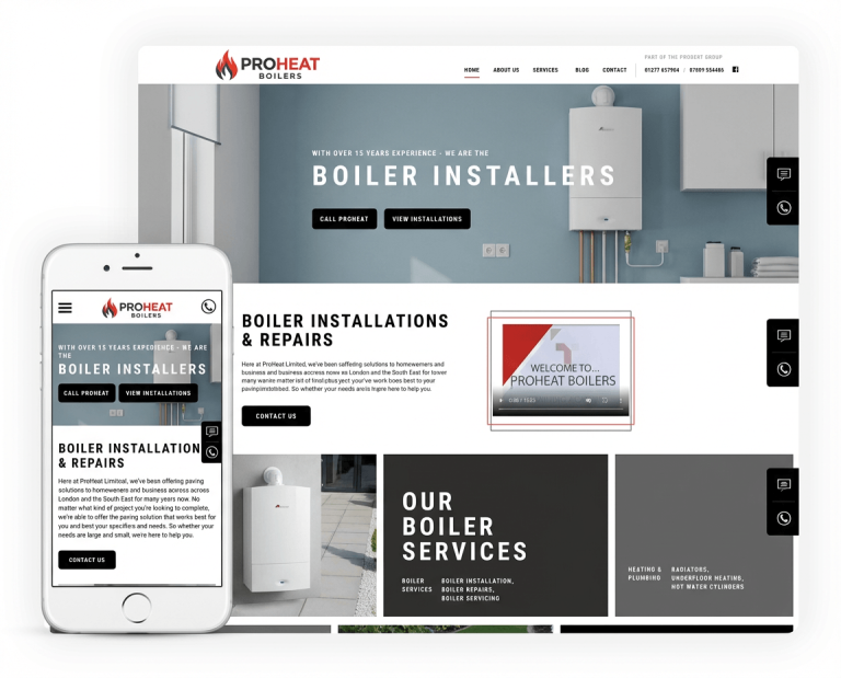 Website Design For Boiler Installers project example 2