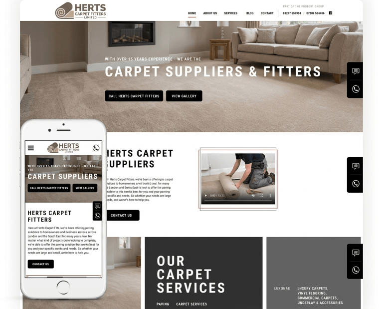 Website Design For Carpet Fitters project example 3