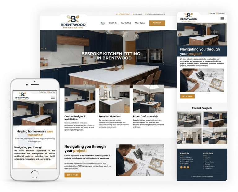 Website design for KITCHEN FITTERS