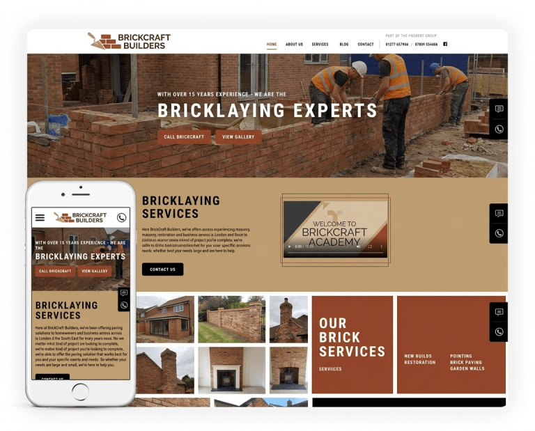 Website design for BRICKLAYERS