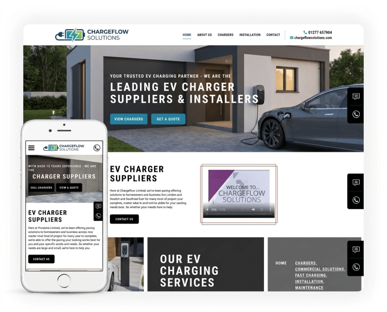 Website Design For EV Charger Installers project example 2