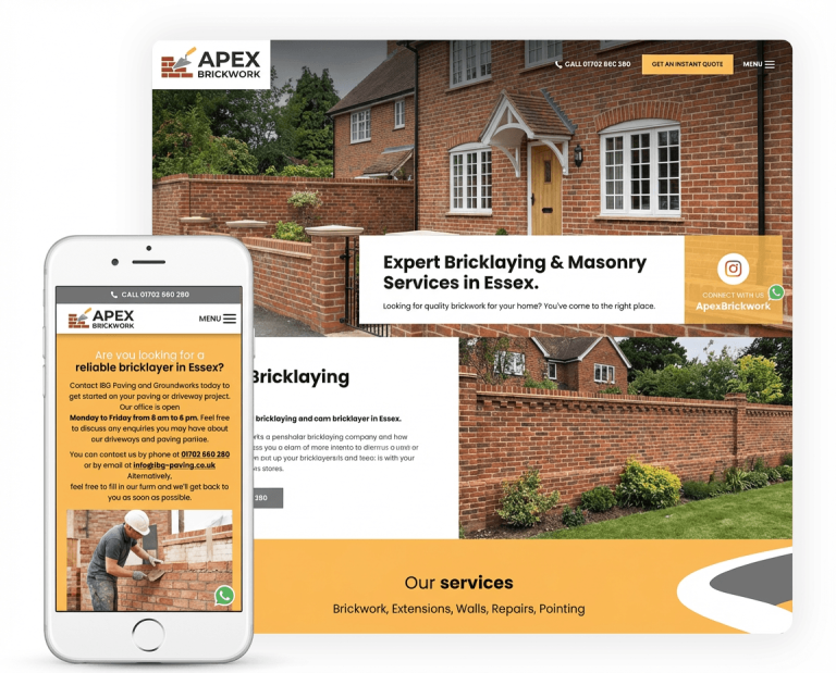 Website Design For Bricklayers project example 2
