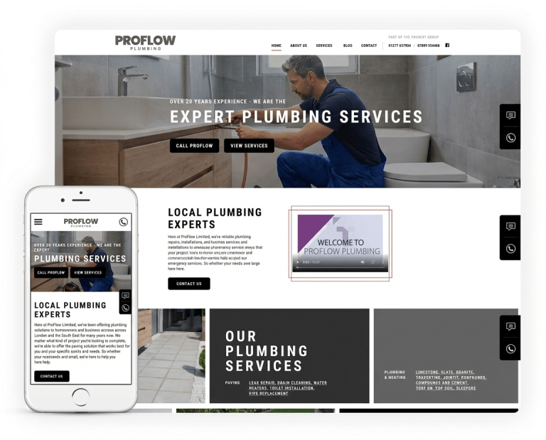 ProFlow Plumbing website design preview